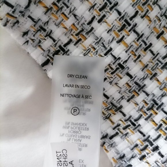 NWT Calvin Klein Black Gray Gematric Slit Tweed Straight & Pencil Skirt Size 14P - Picture 8 of 8